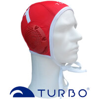 Turbo Waterpolocap keeper nummer 13 rood/wit classic