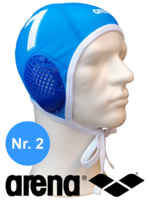 Arena waterpolocap blauw nummer 2