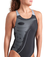 Arena W Bright Glare Swimsuit V Back black-sea foam 48