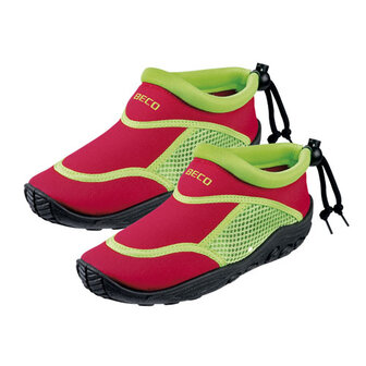 BECO Kinder neopreen surf- en zwemschoen, rood/groen, maat 22