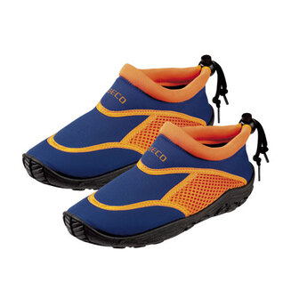 BECO Kinder neopreen surf- en zwemschoen, blauw/oranje, maat 35
