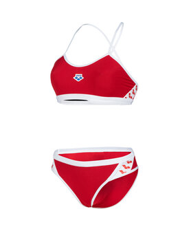Opruiming showmodel Arena (SIZE M) Bikini Cross Back Solid red-white M (FR38=D36)