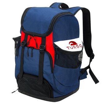 Turbo Waterpolo Luxe Rugzak Draco Navy Red 30L