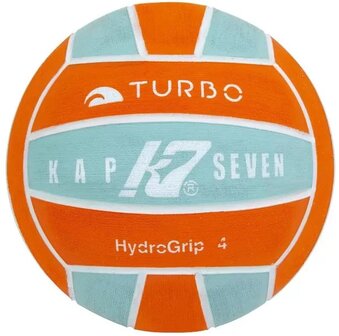 Waterpolo bal Turbo Kap 7 Aqua sky hydrogrip size 4