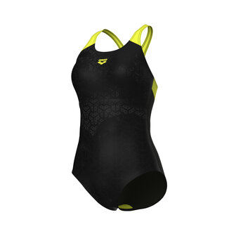 Arena W Monogram Swimsuit Controlpro Low LB black-soft green 48
