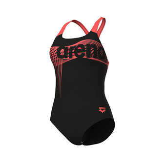 Arena W Wake Swimsuit Swim Pro Back black-calypso coral 40