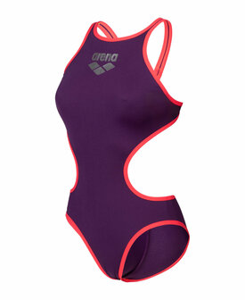 Arena W One Biglogo One Piece plum-bright coral 36
