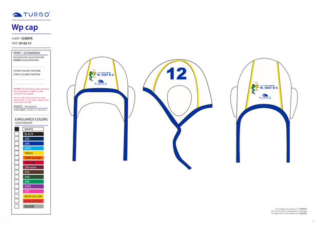 Special made W. Smit B.V. Turbo Waterpolocap Classic Professional set 26 (Levertijd 4 tot 8 weken)