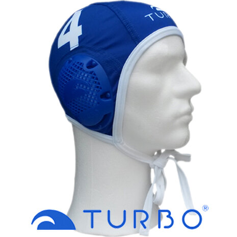 Turbo Waterpolocap nummer 2 blauw classic