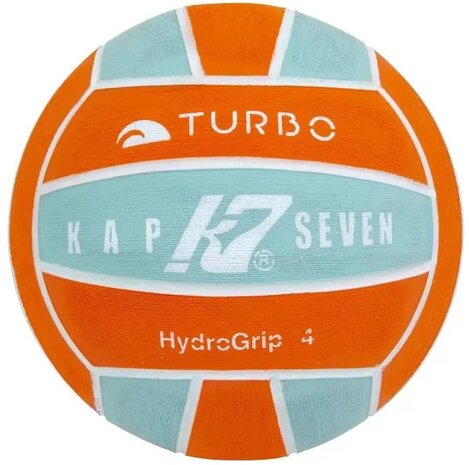 Waterpolo bal Turbo Kap 7 Aqua sky hydrogrip size 4