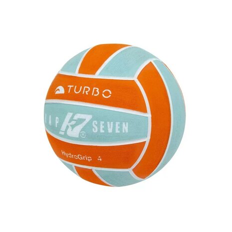 Waterpolo bal Turbo Kap 7 Aqua sky hydrogrip size 4