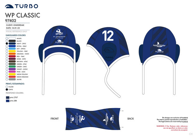 ZV Onderdak Turbo Waterpolocap set classic Professional (print 2025)
