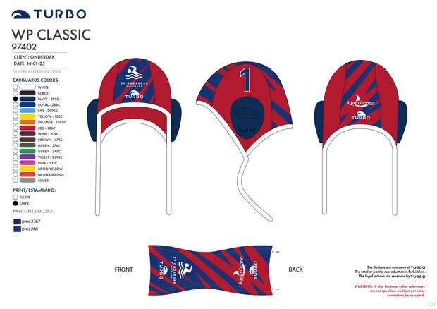 ZV Onderdak Turbo Waterpolocap set classic Professional (print 2025)