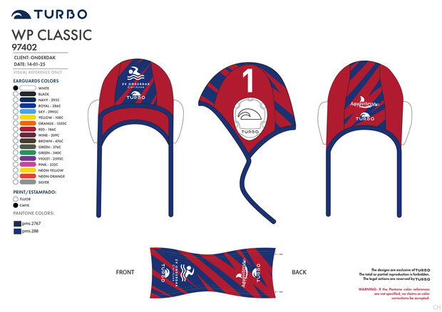 ZV Onderdak Turbo Waterpolocap set classic Professional (print 2025)